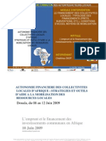 L'emprunt Et Le Financement Des Investissements Communaux en Afrique