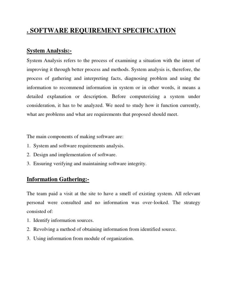 Software Requirement Analysis Overview | PDF | Specification (Technical ...