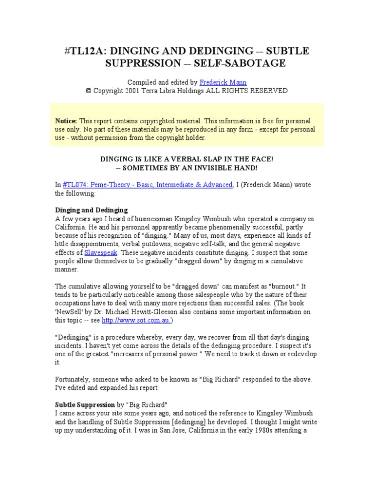 Dinging and Dedinging | PDF | Thought | Gratitude