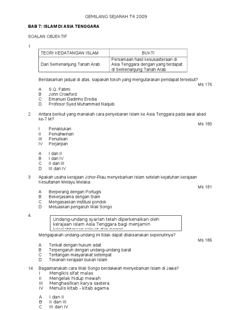 Soalan Topikal Sejarah Tingkatan 4 T4 Bab 7 Pdf