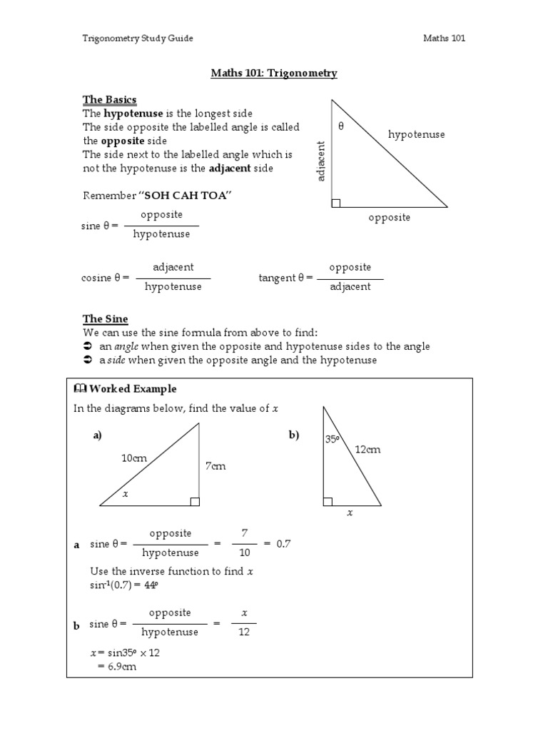 Maths 101 Trigonometry | Trigonometric Functions | Sine