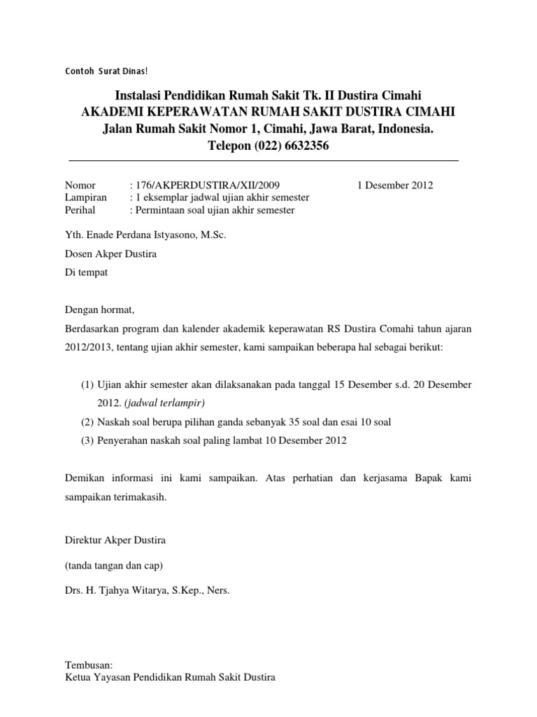 Contoh Surat Dinas 1