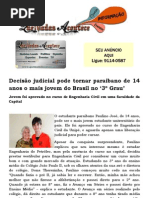 Decisão judicial pode tornar paraibano de 14 anos o mais jovem do Brasil no ‘3º Grau’