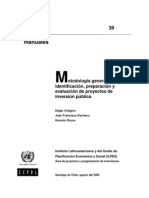 Metodología general de identificación, preparación y evaluación de proyectos de inversión pública