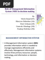 Role of Information System in Decision Making