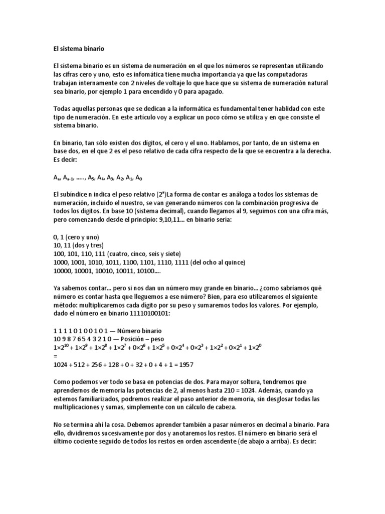 El Sistema Binario