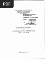 Puerto Rico Reglamento General de Residencias Universitaria Estudiantil