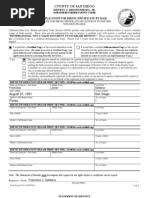 San Diego County Birth Certificate Application