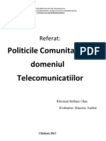Politicile Comunitare Un Domeniul Telecomunicatiilor