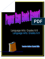 Paper Bag Book Report and Rubric Language Arts Grades