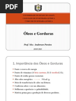 Aula 1 - Tecnologia de Óleos e Gorduras