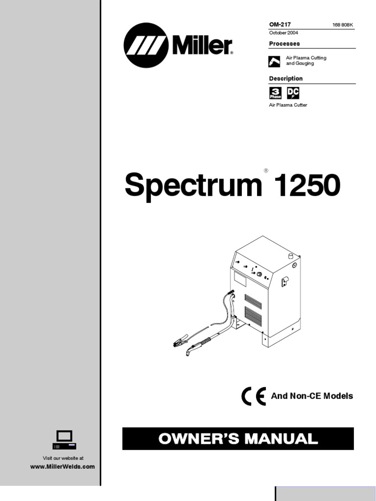 Miller Spectrum 1250 Plasma Cutter Electrical Wiring