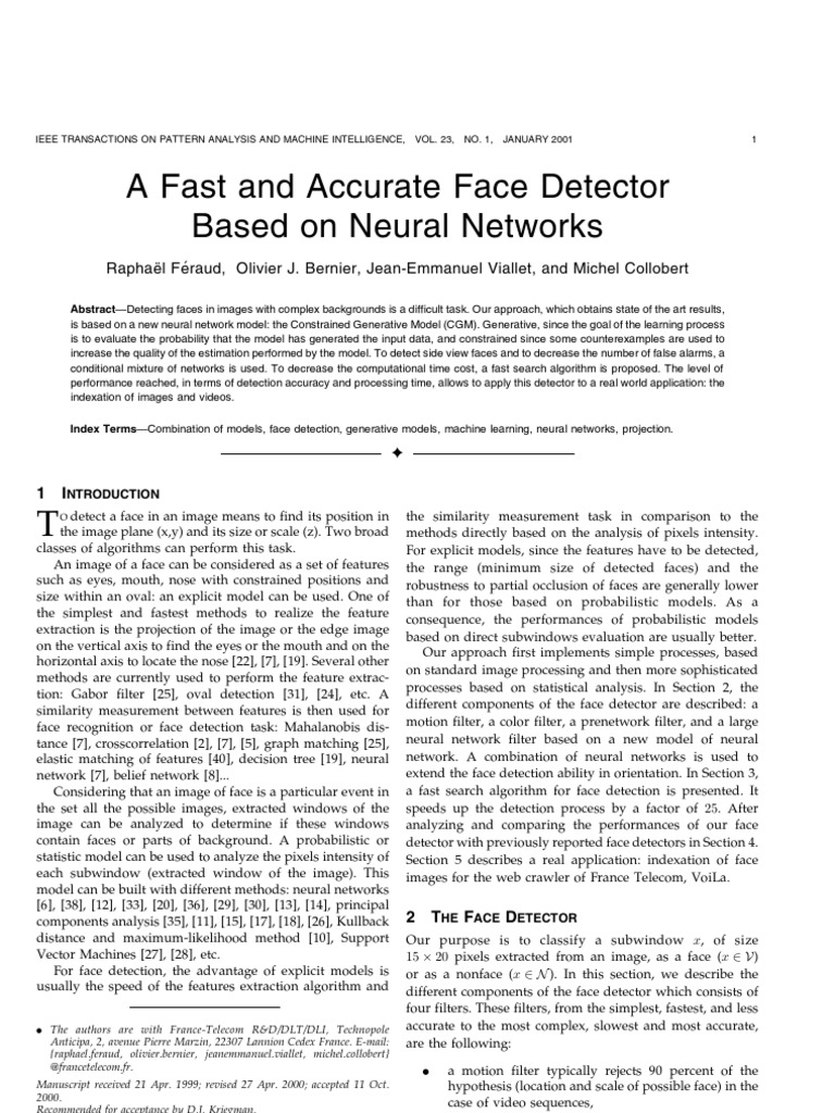 A Fast and Accurate Face Detector Based On Neural Networks | PDF ...