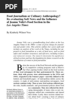 Food Journalism or Culinary Anthropology? Re - Evaluating Soft News and The Influence of Jeanne Voltz's Food Section in The Los Angeles Times