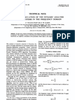 Matrix Formulation of Dynamic Analysis of SDOF Systems in Frequency Domain