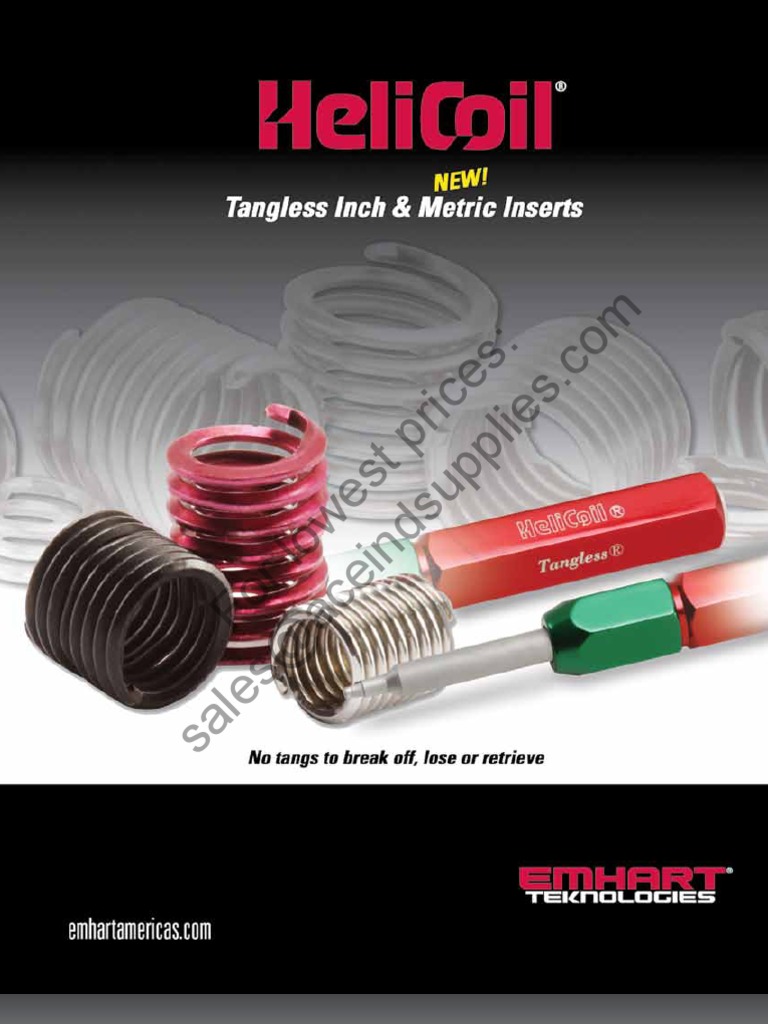 HeliCoil Tangless Inserts Metalworking Mechanical Engineering