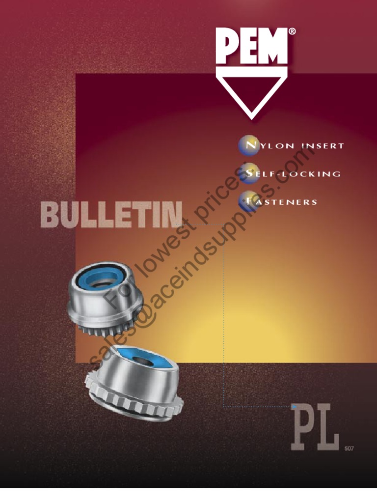 PEM Self Locking Fasteners Nylon Insert | PDF | Sheet Metal | Screw