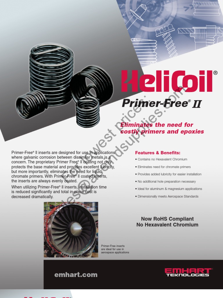 HeliCoil Primer Free II Inserts Corrosion Chromium