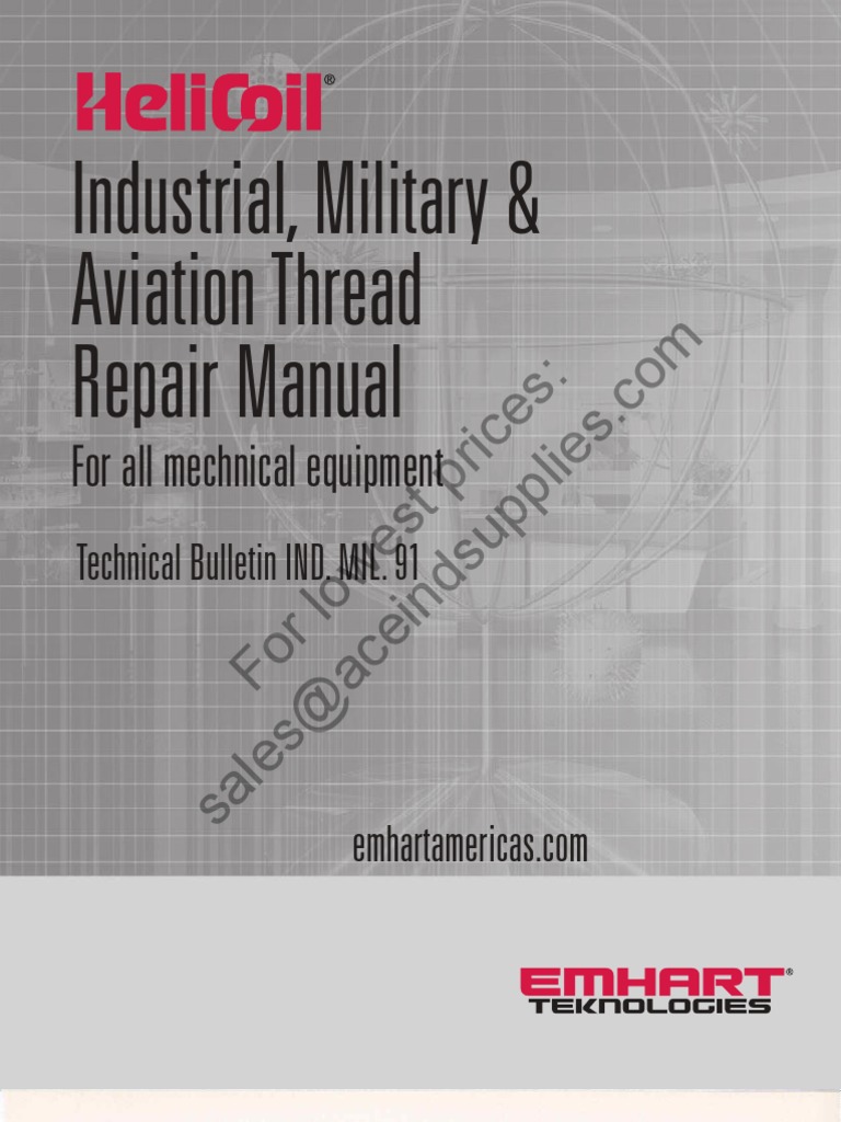 HeliCoil Industrial Military Aviation Thread Repair Manual PDF