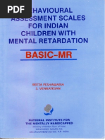 Download Behavioural Assesment Scales for Indian Children-BASIC MR by Akhilesh Kumar SN144100027 doc pdf