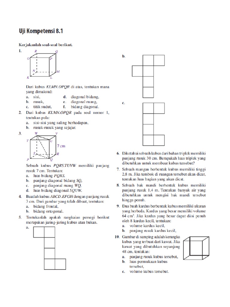 Soal, Matematika, Bangun Ruang, Kelas 8