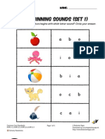 Beginning Sounds Phonics Worksheet