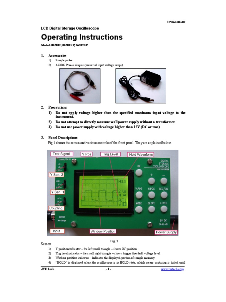 Operating Instructions Electricity Electronics