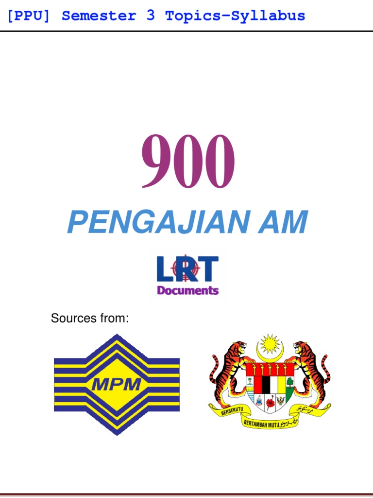 900 Pengajian Am PPU_STPM Semester 3 Topics-Syllabus