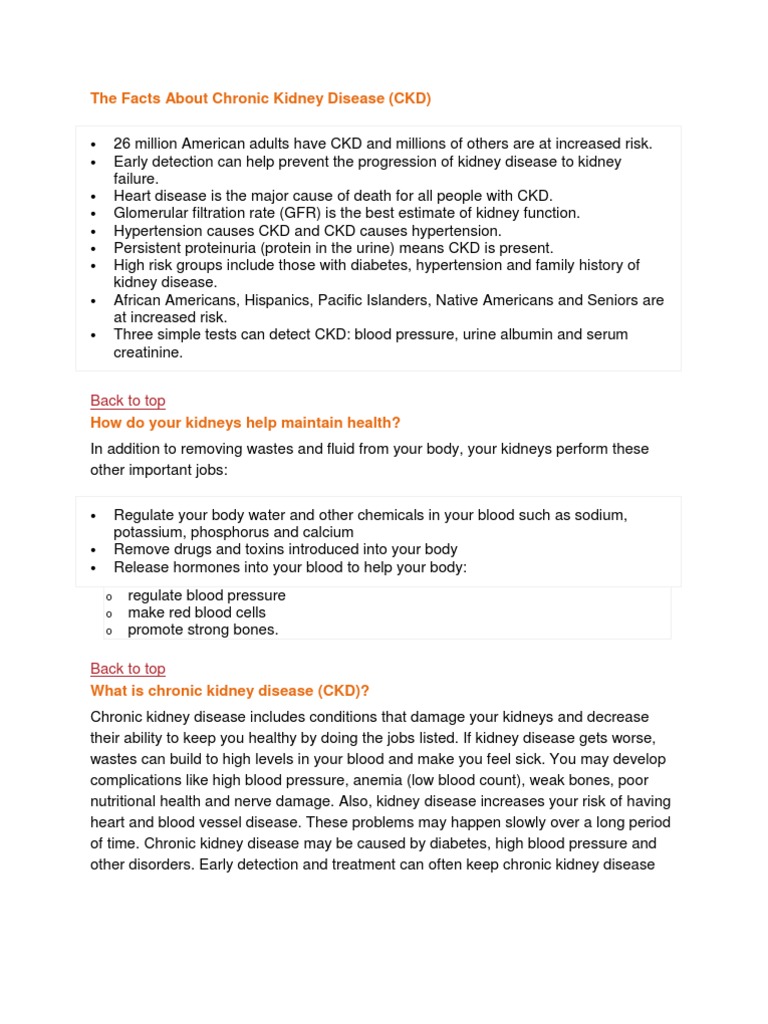 Chronic Kidney Disease | PDF | Chronic Kidney Disease | Renal Function