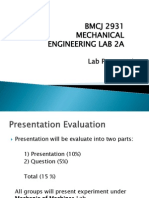 BMCJ 2931 Mechanical Engineering Lab 2A