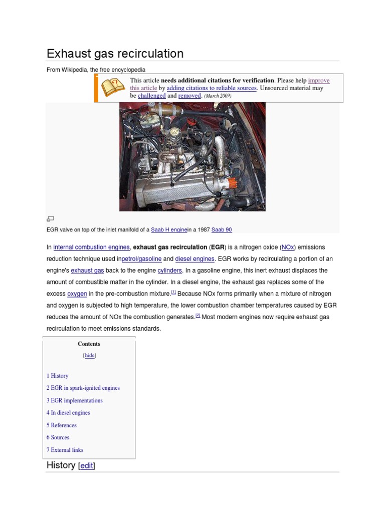 Exhaust Gas Recirculation | PDF | Internal Combustion Engine ...