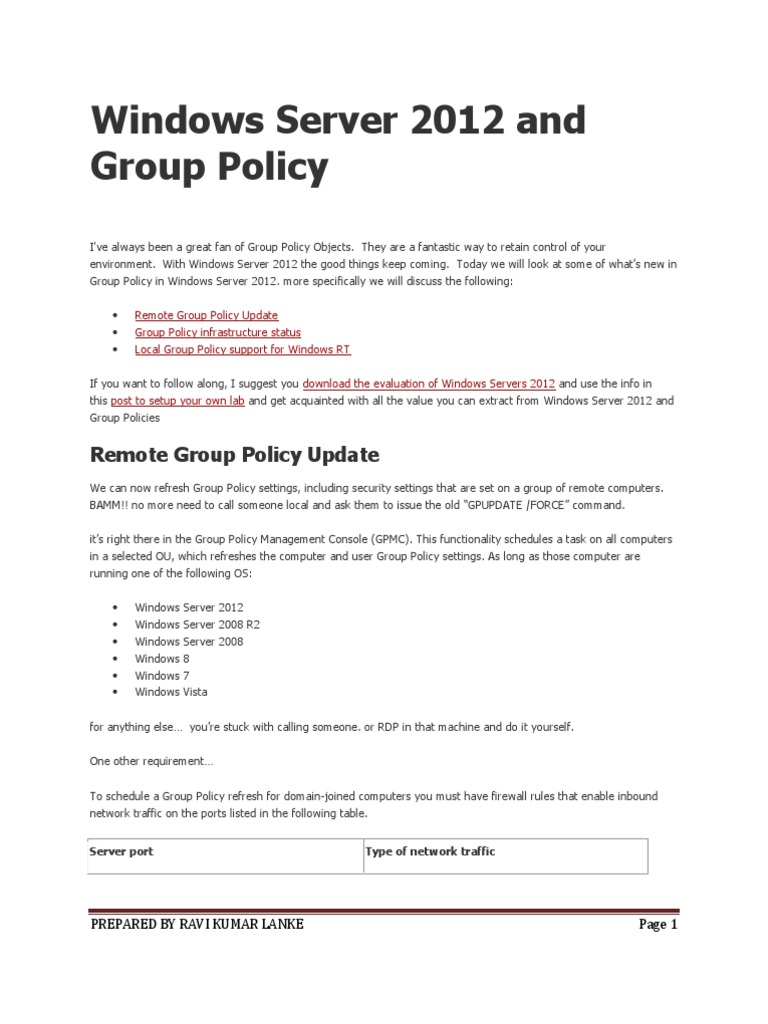 Windows Server 2012 and Group Policy | PDF | Group Policy | Active ...