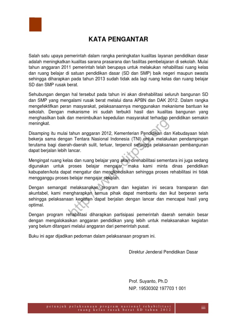 Contoh Lpj Rehab Ruang Kelas Madrasah Berbagai Ruang