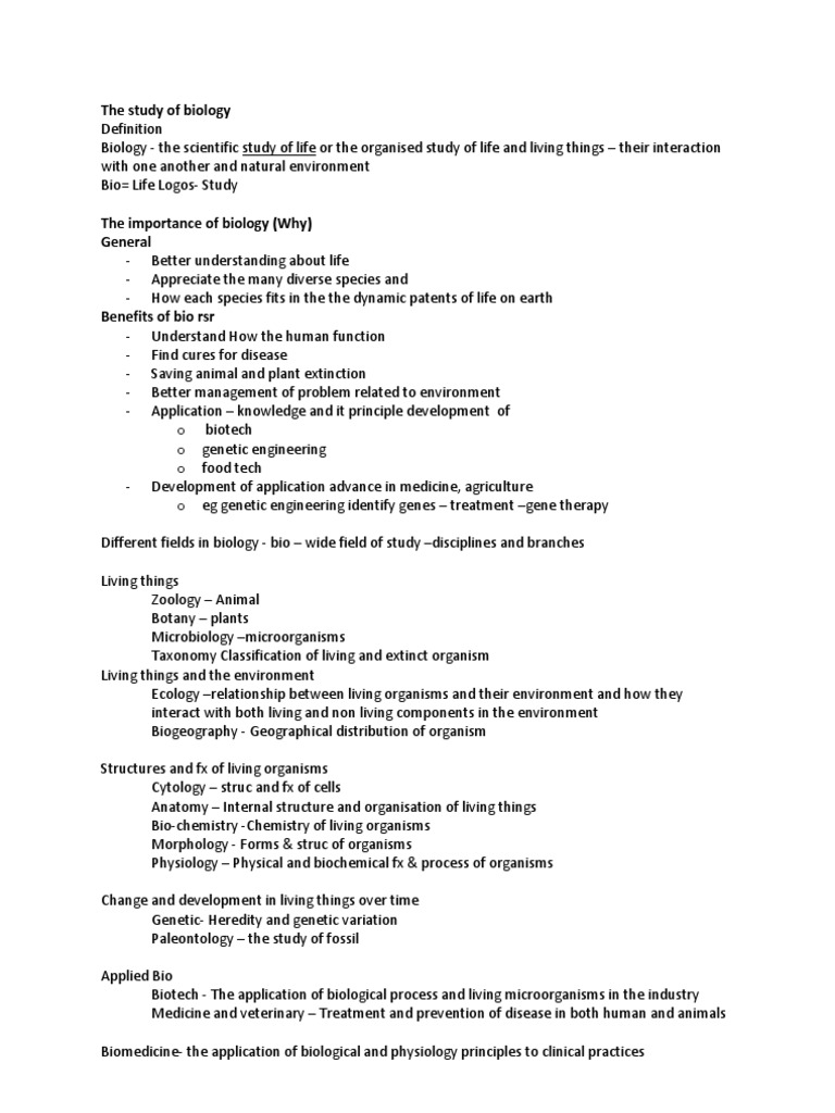 Biology Notes Chap 1 Experiment Biology - 