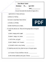 Gyan Bharati School English Worksheet