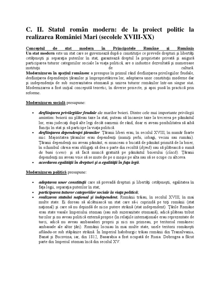 Statul Român Modern | PDF