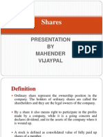 Shares: Presentation BY Mahender Vijaypal