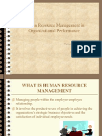 Human Resource Management in Organizational Performance: Presented by Punya Trivedi Dibyajyoti Bose