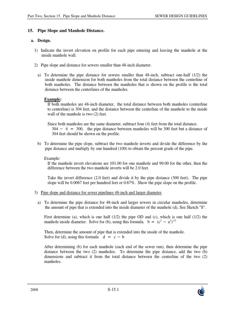 Pipe Laying Slope PDF Sanitary Sewer Pipe (Fluid Conveyance)