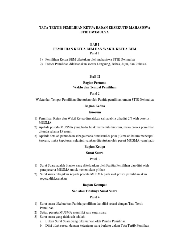 TATA TERTIB PEMILIHAN KETUA BADAN EKSEKUTIF MAHASISWA.docx
