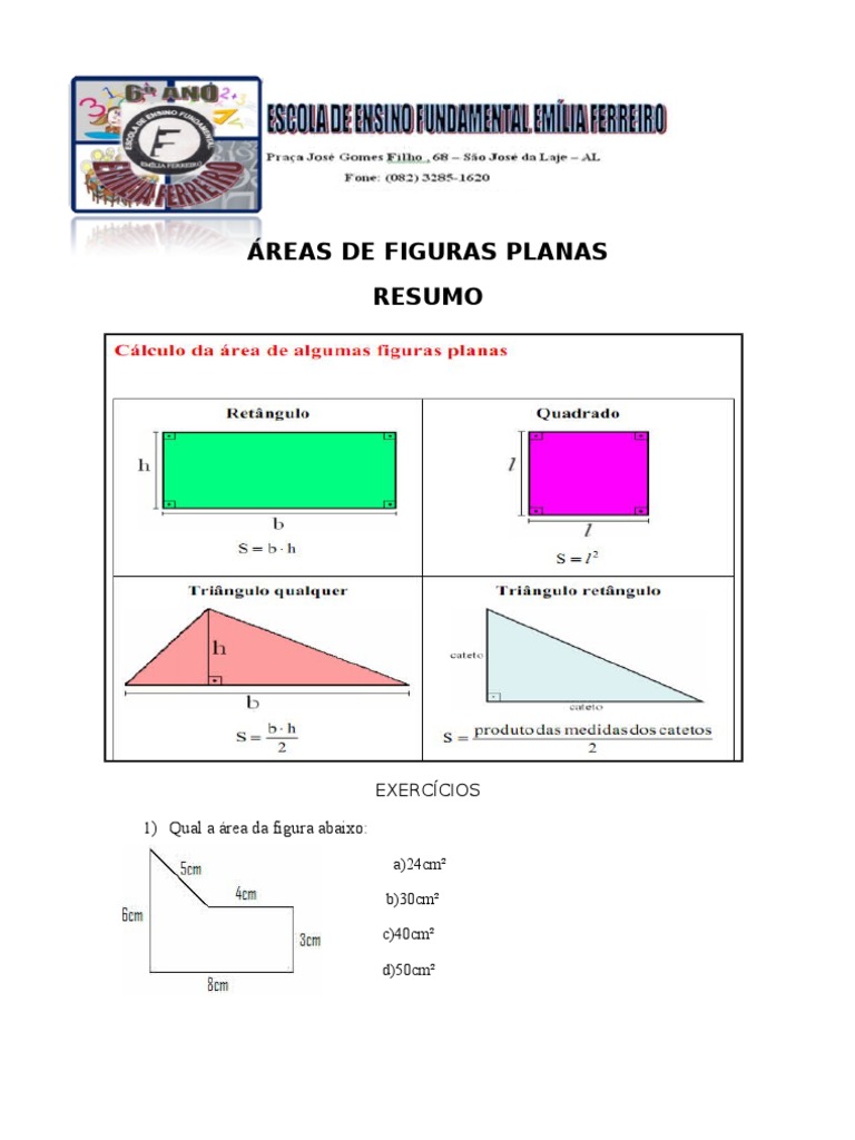 Cálculo de Áreas de Figuras Planas | PDF