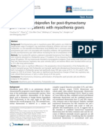 Intravenous Flurbiprofen For Post-Thymectomy Pain Relief in Patients With Myasthenia Gravis