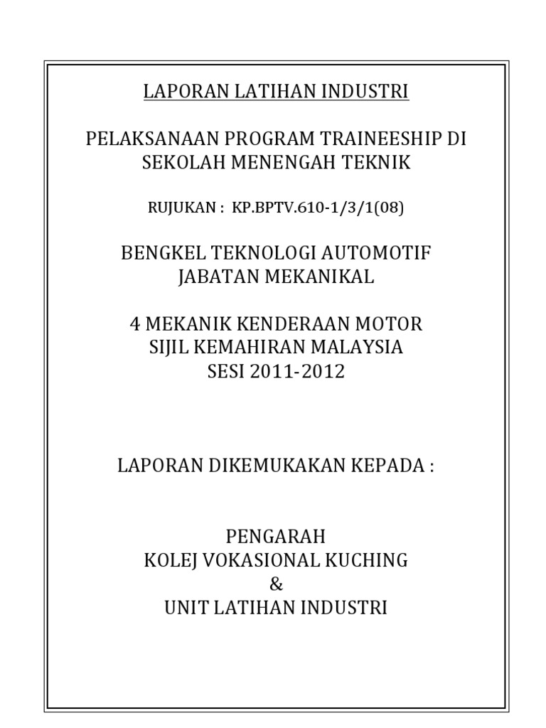 Laporan Latihan Industri Terkini