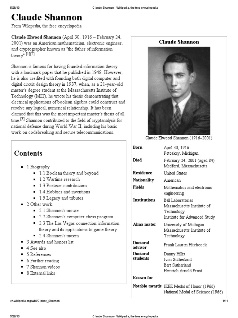 Claude shannon philosophy picture