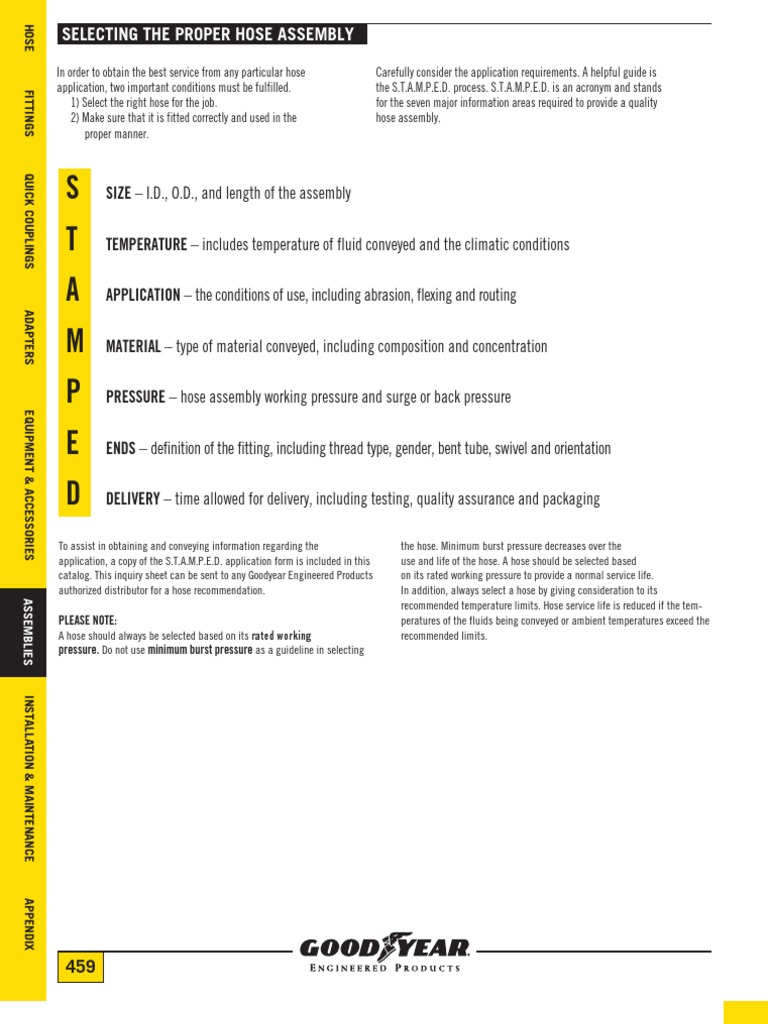 459475 Hose Assemblies PDF Lubricant Pressure