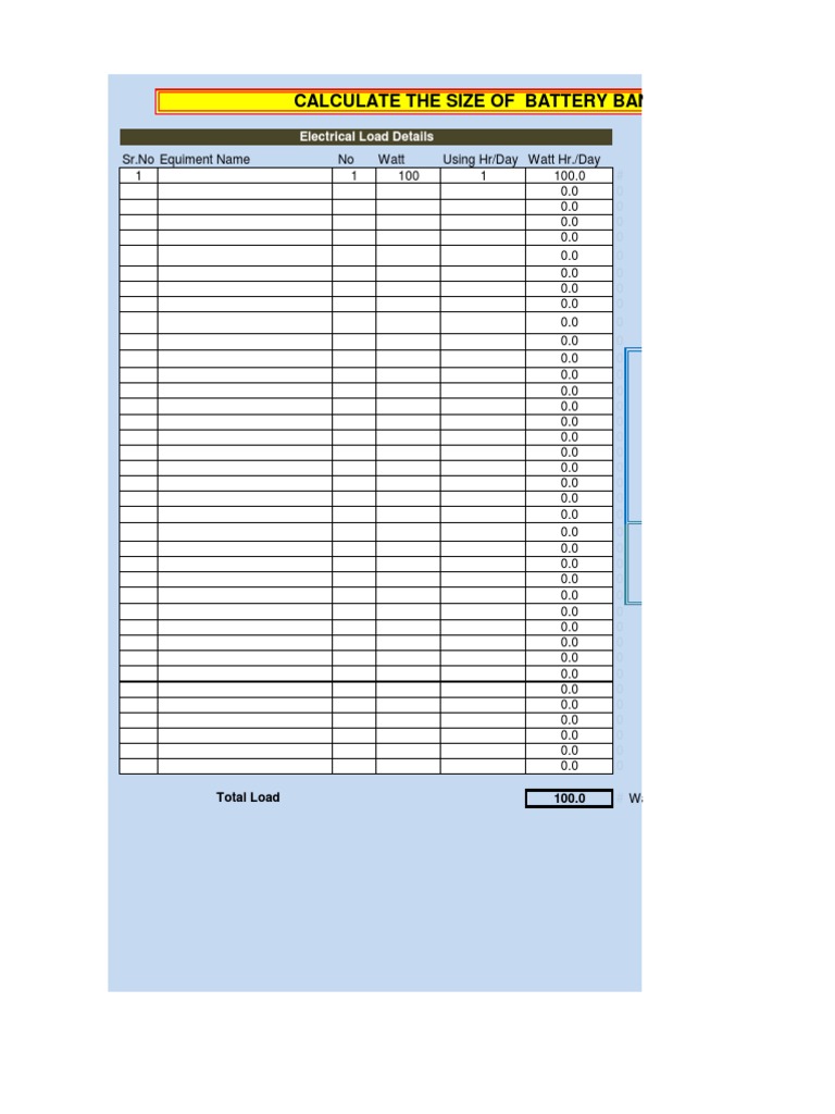 Battery Size Calculator