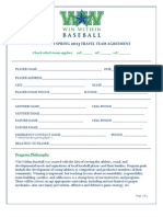 Win Within Baseball - Winter + Spring 2013 - Player Agreement