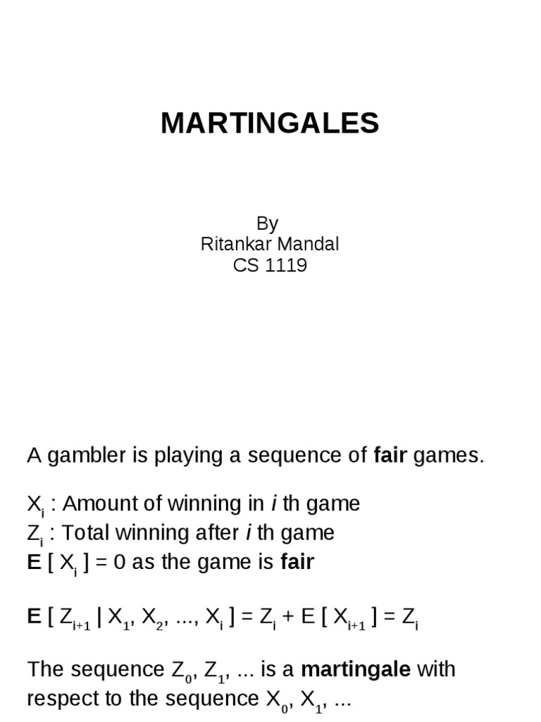 Presentation on the Martingale theory Probability Theory Probability