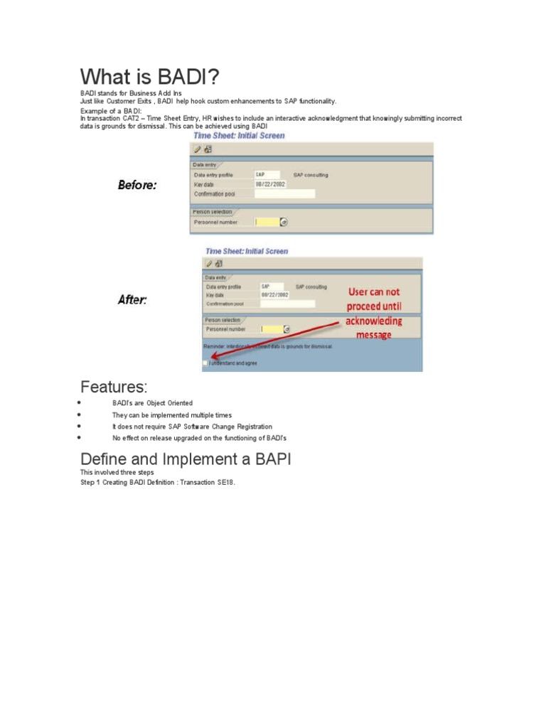 Understanding BADI in SAP Systems | PDF