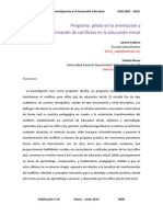 Programa Piloto en La Orientación y Transformación de Conflictos en La Educación Inicial